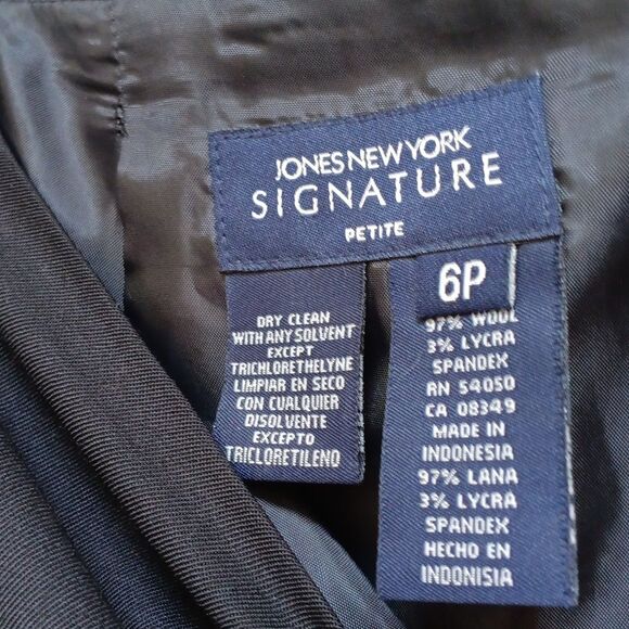 Jones New York Black Wool Pencil Skirt Petit - Picture 2 of 3